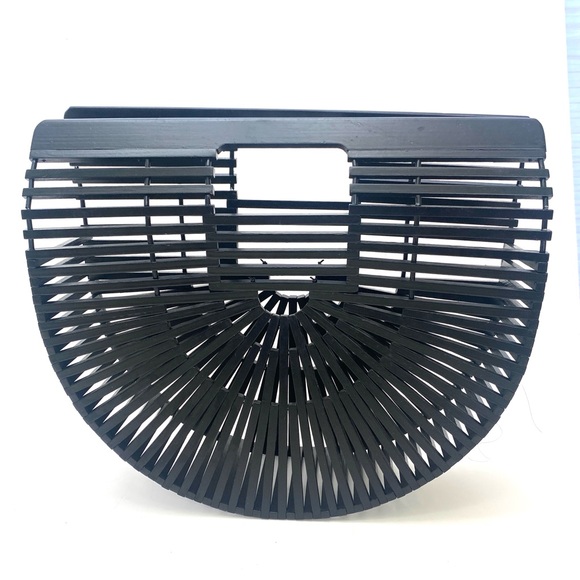 Women’s Black Mini Ark Top Handle Bamboo Tote - Picture 3 of 6